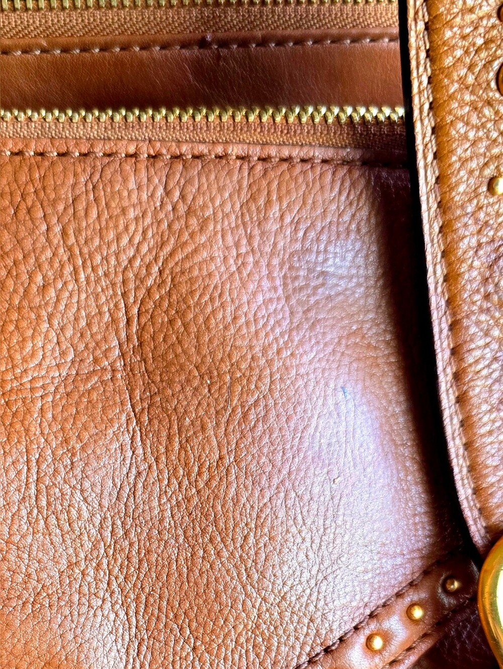 Michael Kors Y2K Vintage Tan Leather Studded Satchel Bag Rare - Picture 10 of 16